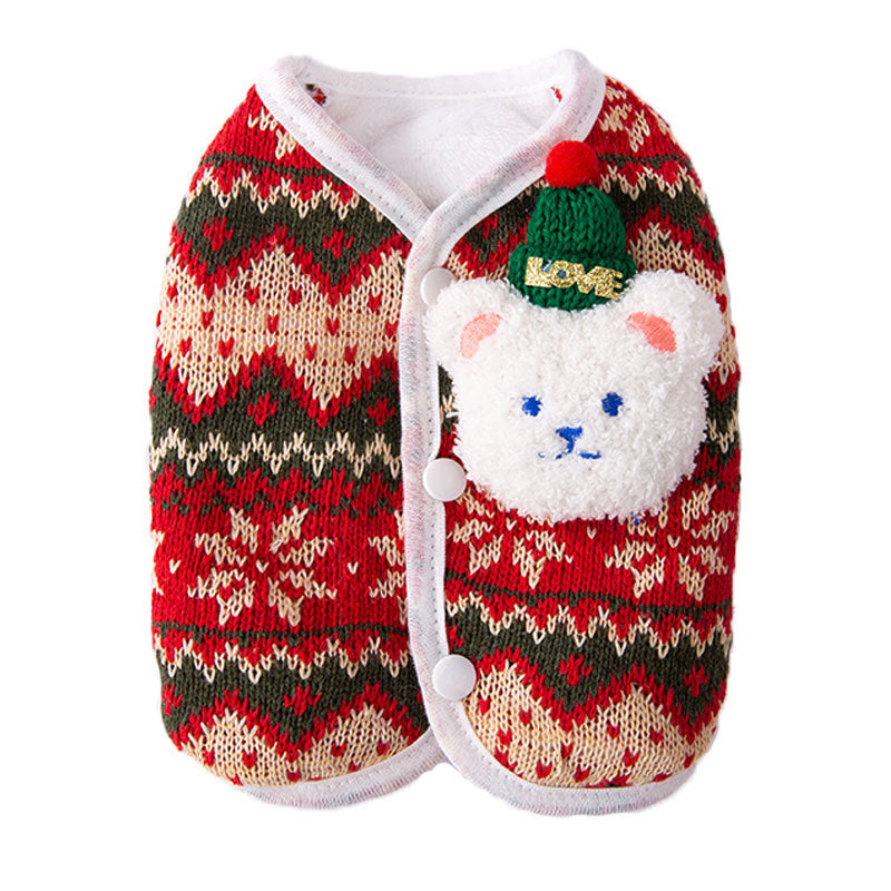 Dog Sweater For Small Dogs Cute Bear Pattern Doggie Clothes Winter Warm Puppy Coat Chihuahua Yorkie Holiday Birthday Outfits Halloween Christmas Small Dog Costume Fall Pet Cat Lightweight Sweaters