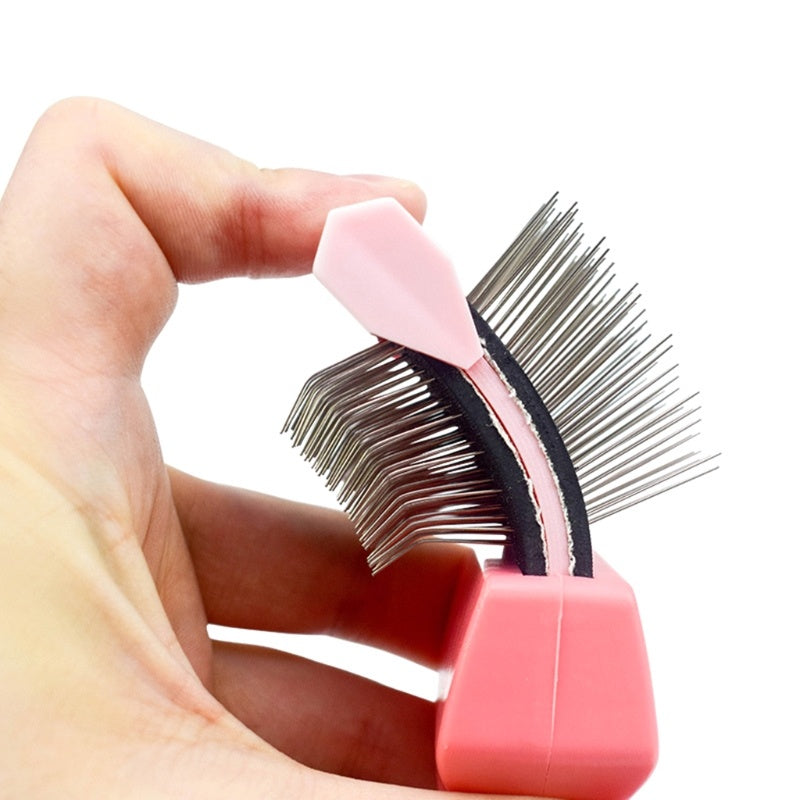 Double Sided Pet Brush Dog Hair Fur Bristle Grooming Shedding Cleaning Massage Comb Styling Tool